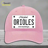 Orioles Maryland State Novelty License Plate Hat Unconstructed Cotton / Pink