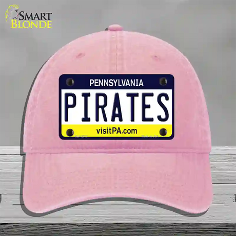 Pirates Pennsylvania State Novelty License Plate Hat Unconstructed Cotton / Pink