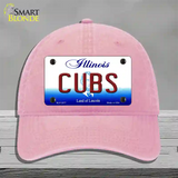 Cubs Chicago Illinois State Novelty License Plate Hat Unconstructed Cotton / Pink