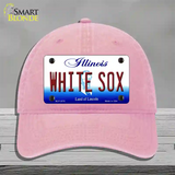 Whitesox Illinois State Novelty License Plate Hat Unconstructed Cotton / Pink