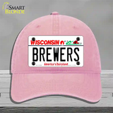 Brewers Wisconsin State Novelty License Plate Hat Unconstructed Cotton / Pink