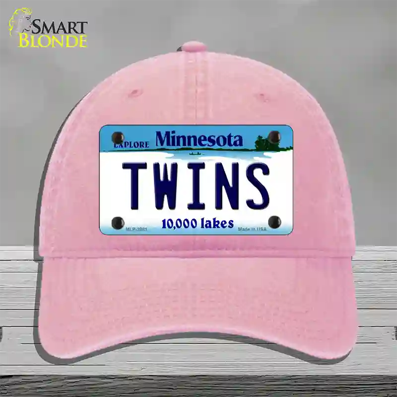 Twins Minnesota State Novelty License Plate Hat Unconstructed Cotton / Pink