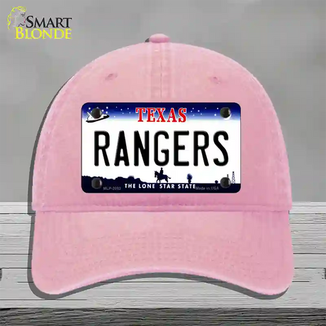 Rangers Texas State Novelty License Plate Hat Unconstructed Cotton / Pink