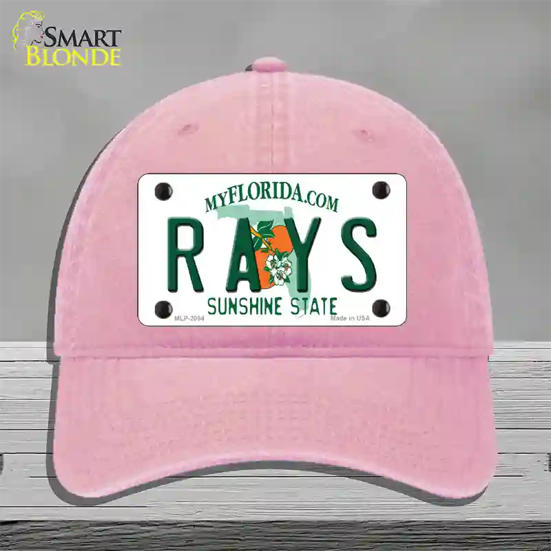 Rays Florida State Novelty License Plate Hat Unconstructed Cotton / Pink