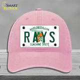 Rays Florida State Novelty License Plate Hat Unconstructed Cotton / Pink