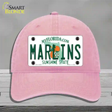 Marlins Florida State Novelty License Plate Hat Unconstructed Cotton / Pink