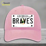 Braves Georgia State Novelty License Plate Hat Unconstructed Cotton / Pink