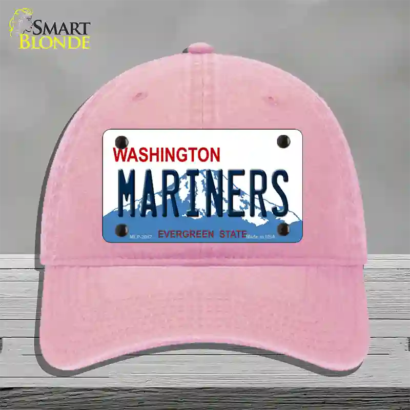 Mariners Washington State Novelty License Plate Hat Unconstructed Cotton / Pink