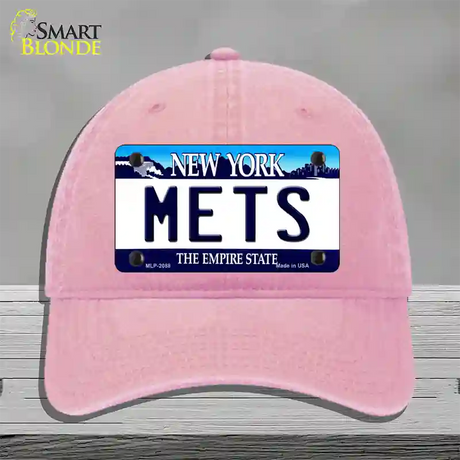 Mets New York State Novelty License Plate Hat Unconstructed Cotton / Pink