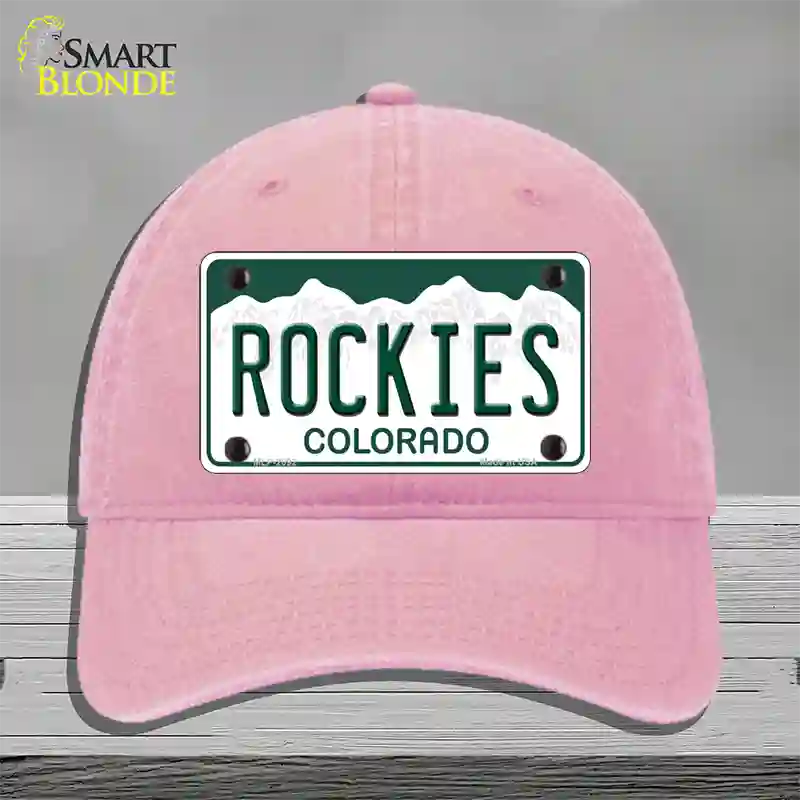 Rockies Colorado State Novelty License Plate Hat Unconstructed Cotton / Pink