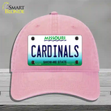 Cardinals Missouri State Novelty License Plate Hat Unconstructed Cotton / Pink