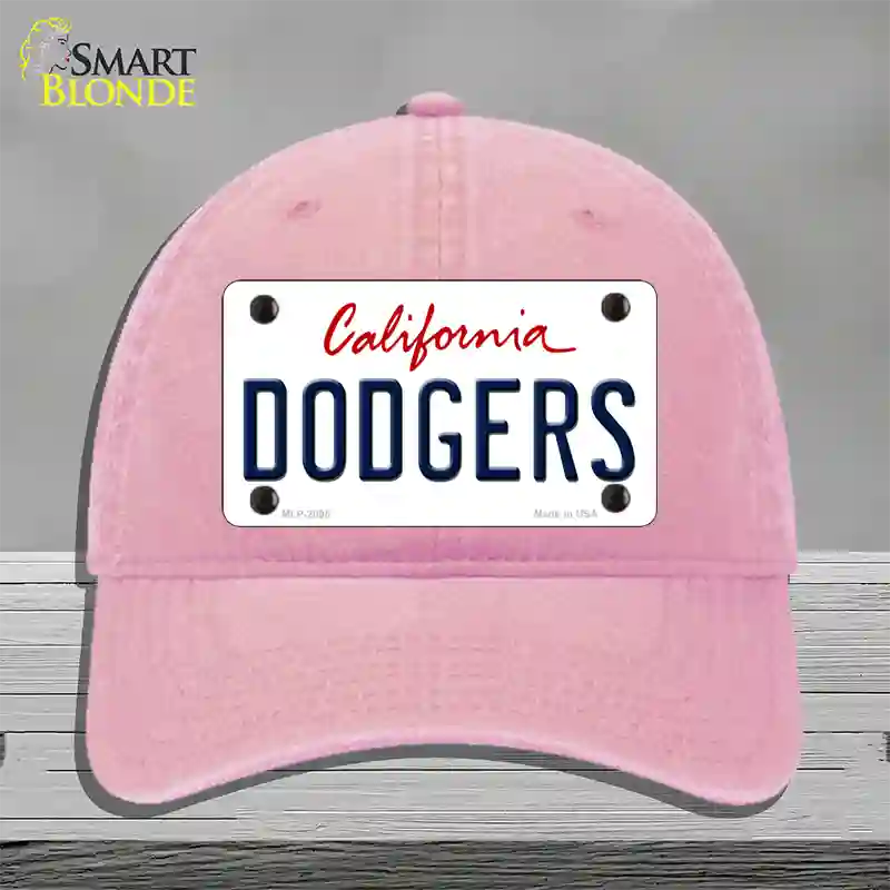 Dodgers California State Novelty License Plate Hat Unconstructed Cotton / Pink