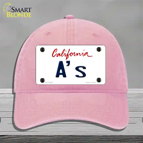 As California State Novelty License Plate Hat Unconstructed Cotton / Pink