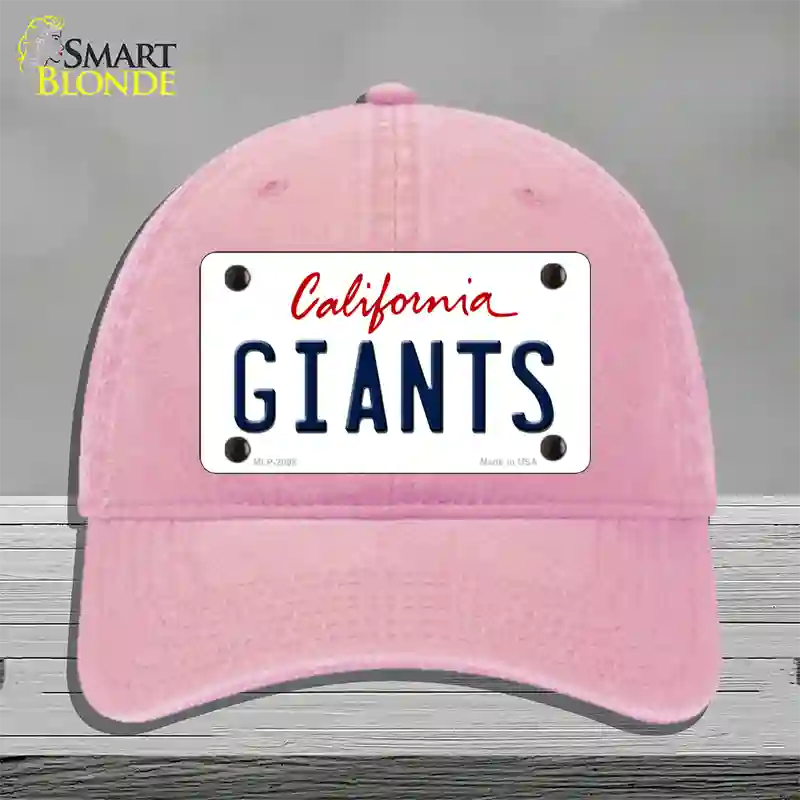 Giants California State Novelty License Plate Hat Unconstructed Cotton / Pink