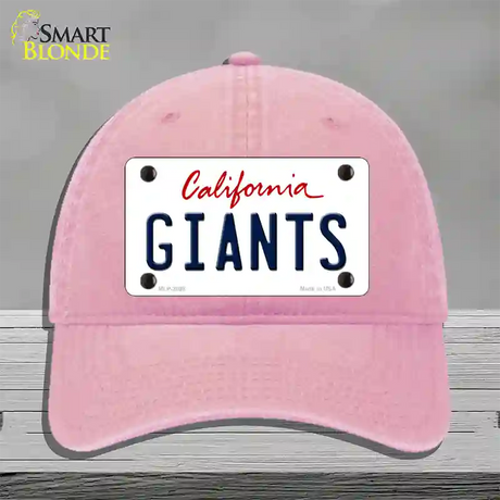 Giants California State Novelty License Plate Hat Unconstructed Cotton / Pink