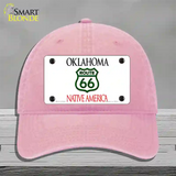 Route 66 Shield Oklahoma Novelty License Plate Hat Unconstructed Cotton / Pink