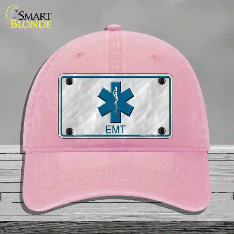 EMT Novelty License Plate Hat Unconstructed Cotton / Pink