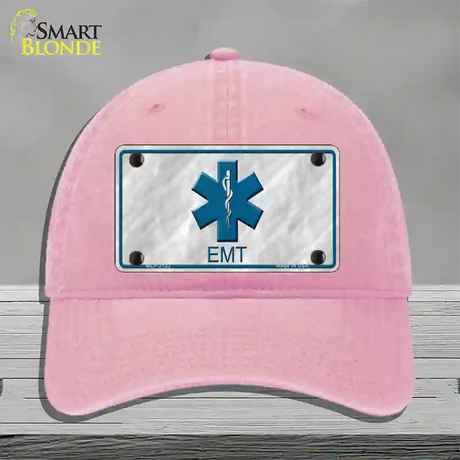 EMT Novelty License Plate Hat Unconstructed Cotton / Pink