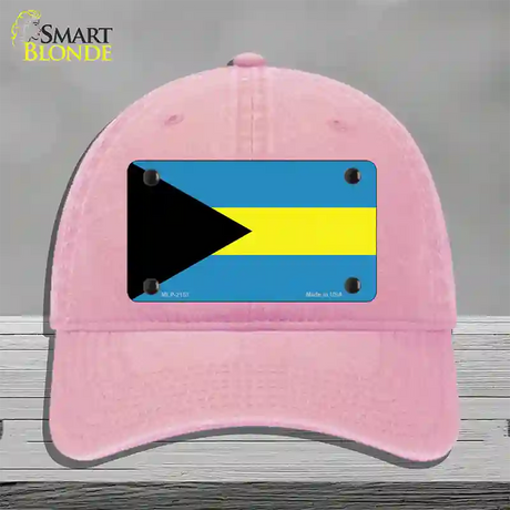 Bahamas Flag Novelty License Plate Hat Unconstructed Cotton / Pink