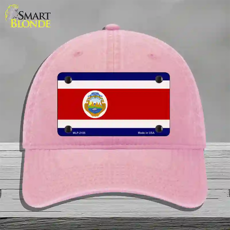 Costa Rica Flag Novelty License Plate Hat Unconstructed Cotton / Pink