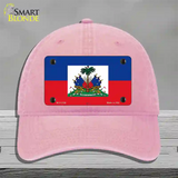 Haiti Flag Novelty License Plate Hat Unconstructed Cotton / Pink