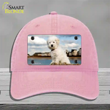 Bichon Frise Dog Novelty License Plate Hat Unconstructed Cotton / Pink