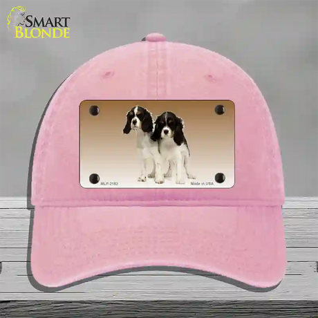 Cavalier King Charles Spaniel Dog Novelty License Plate Hat Unconstructed Cotton / Pink