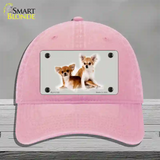 Chihuahua Dog Novelty License Plate Hat Unconstructed Cotton / Pink