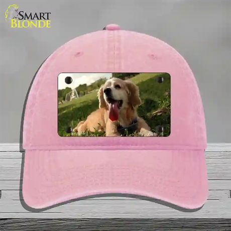 Cocker Spaniel Dog Novelty License Plate Hat Unconstructed Cotton / Pink