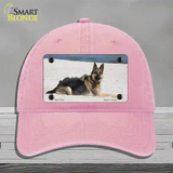 German Shepherd Dog Novelty License Plate Hat Unconstructed Cotton / Pink