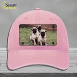 Pug Dog Novelty License Plate Hat Unconstructed Cotton / Pink