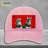 Schnauzer Dog Novelty License Plate Hat Unconstructed Cotton / Pink