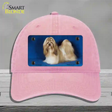 Shih Tzu Dog Novelty License Plate Hat Unconstructed Cotton / Pink