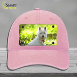 West Highland Dog Terrier Novelty License Plate Hat Unconstructed Cotton / Pink