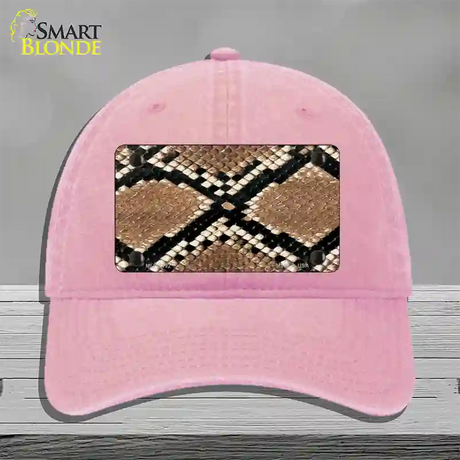 Snake Skin Novelty License Plate Hat Unconstructed Cotton / Pink