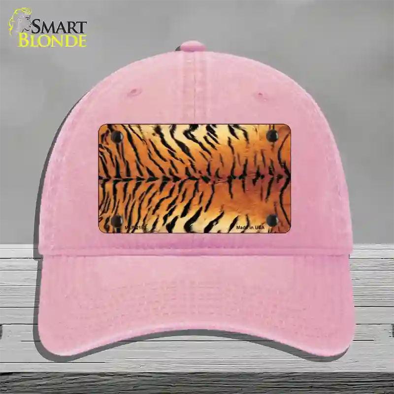 Tiger Pattern Novelty License Plate Hat Unconstructed Cotton / Pink