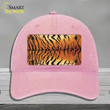 Tiger Pattern Novelty License Plate Hat Unconstructed Cotton / Pink