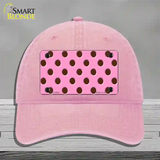 Chocolate Brown Polka Dots Pink Novelty License Plate Hat Unconstructed Cotton / Pink