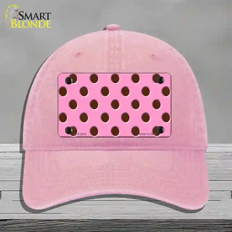 Chocolate Brown Polka Dots Pink Novelty License Plate Hat Unconstructed Cotton / Pink