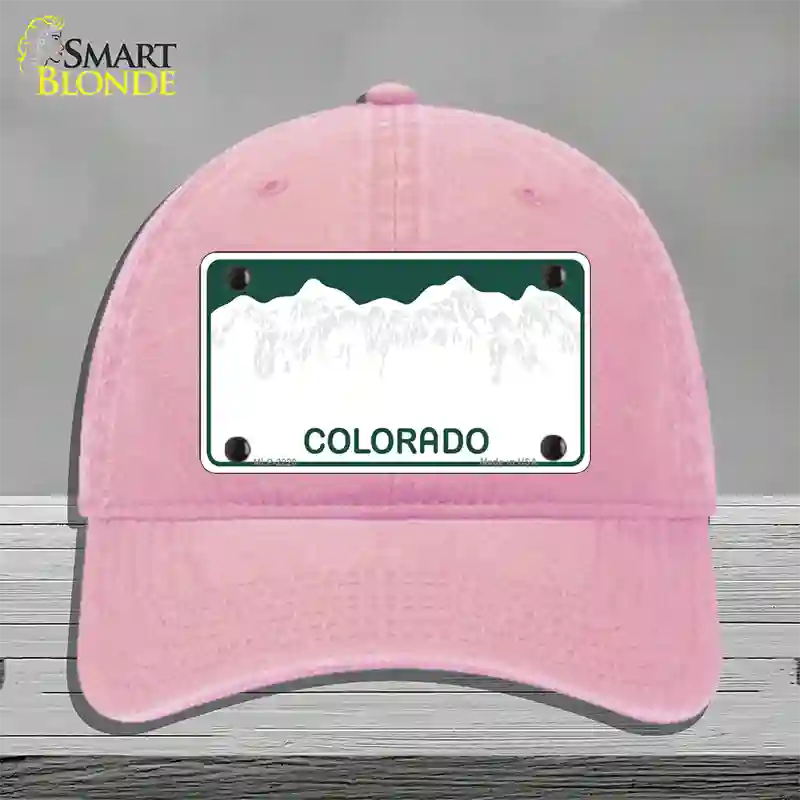 Colorado Green State Blank Novelty License Plate Hat Unconstructed Cotton / Pink