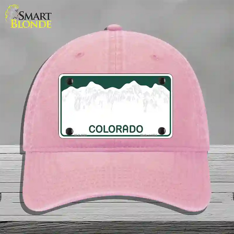 Colorado Green State Blank Novelty License Plate Hat Unconstructed Cotton / Pink