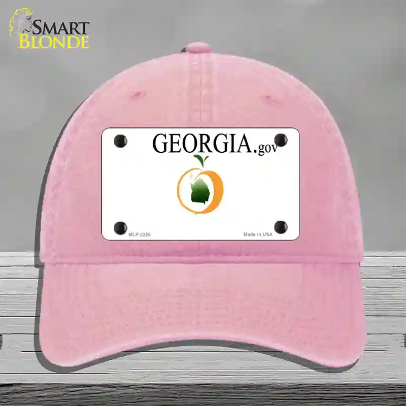 Georgia State Blank Novelty License Plate Hat Unconstructed Cotton / Pink