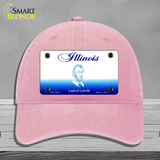 Illinois State Blank Novelty License Plate Hat Unconstructed Cotton / Pink