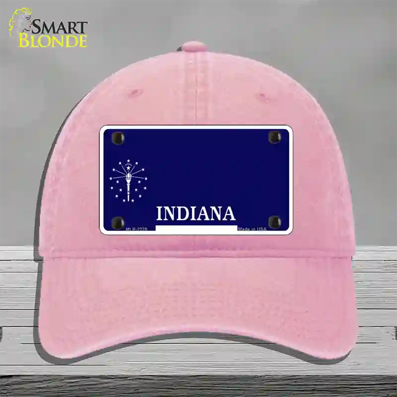 Indiana State Blank Novelty License Plate Hat Unconstructed Cotton / Pink