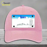 Iowa State Blank Novelty License Plate Hat Unconstructed Cotton / Pink