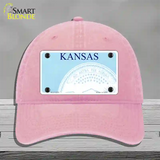 Kansas State Blank Novelty License Plate Hat Unconstructed Cotton / Pink