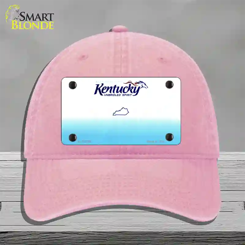 Kentucky State Blank Novelty License Plate Hat Unconstructed Cotton / Pink