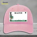 Maine State Blank Novelty License Plate Hat Unconstructed Cotton / Pink