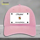 Maryland Gov State Blank Novelty License Plate Hat Unconstructed Cotton / Pink