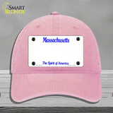 Massachusetts State Blank Novelty License Plate Hat Unconstructed Cotton / Pink